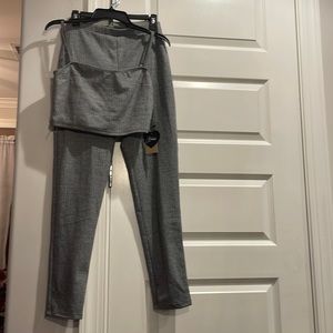 Gray 2 piece crop top set